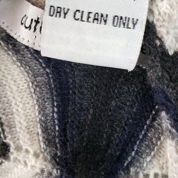 Autumn Cashmere Cardigan Wrap Chevron High Low Sweater Black White Gray size S - Picture 10 of 12